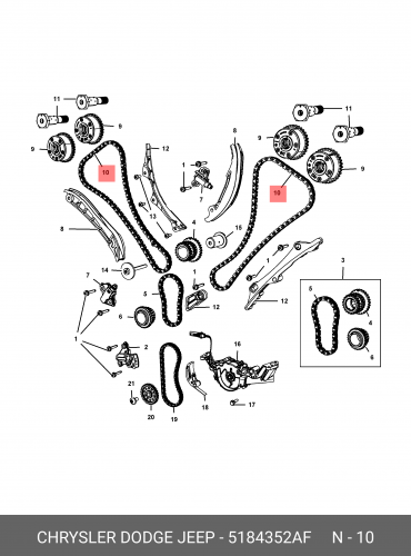 05184352AF CHRYSLER Цепь ГРМ 3.6