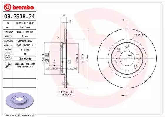 08293824 BREMBO Тормозной  диск