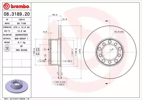 08318920 BREMBO Тормозной  диск