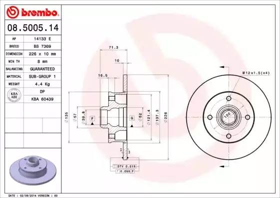 08500514 BREMBO Тормозной  диск