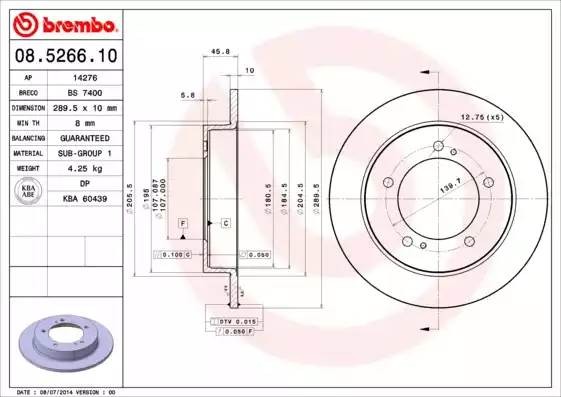 08526610 BREMBO Тормозной  диск