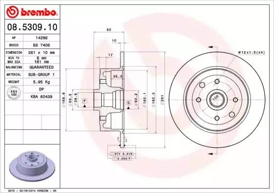 08530910 BREMBO tarcza  ham.  VECTRA  A  ty?  .