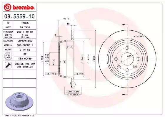 08555910 BREMBO Тормозной  диск