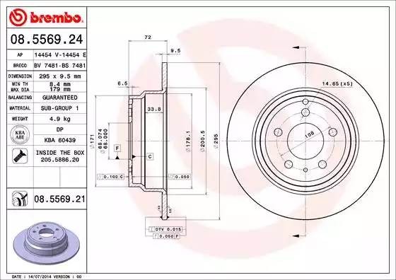 08556921 BREMBO Тормозной  диск