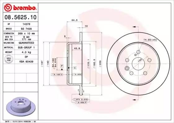 08562510 BREMBO Тормозной  диск