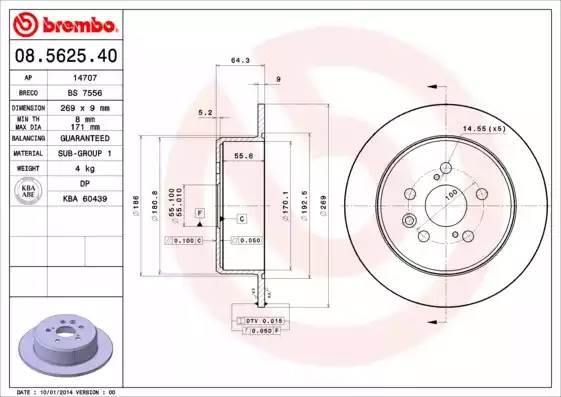08562540 BREMBO Тормозной  диск