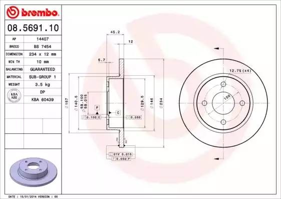 08569110 BREMBO Тормозной  диск