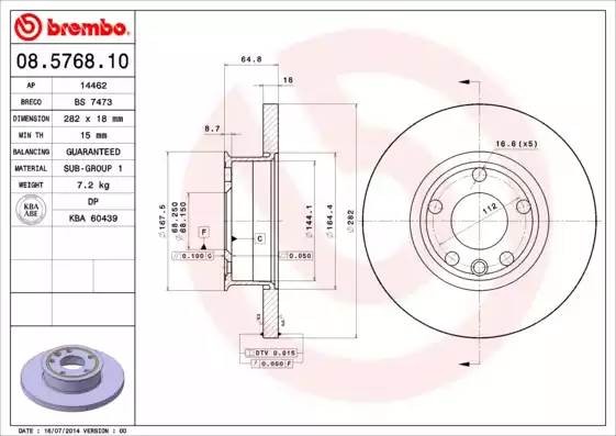 08576810 BREMBO Тормозной  диск