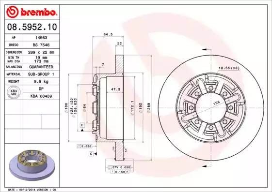 08595210 BREMBO Тормозной  диск