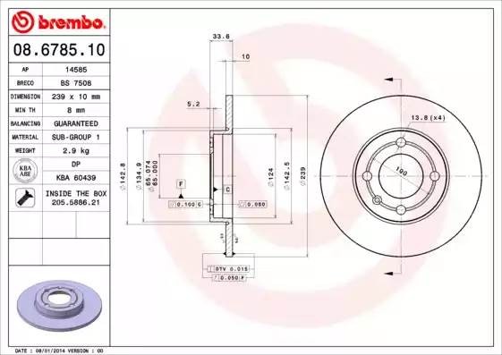 08678510 BREMBO Тормозной  диск