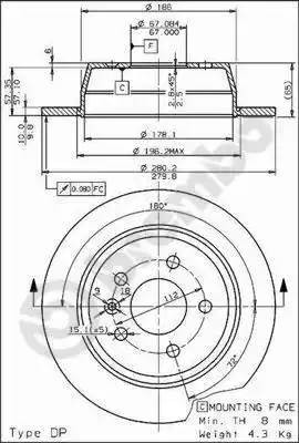 08696810 BREMBO Тормозной  диск