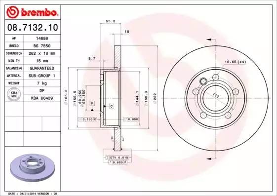 08713210 BREMBO Тормозной  диск