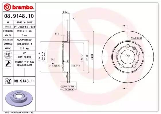 08914811 BREMBO Тормозной  диск