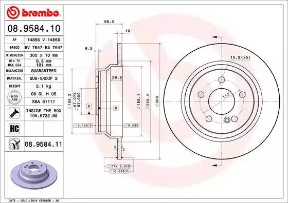 08958411 BREMBO ДИСК ТОРМОЗНОЙ ЗАД 211