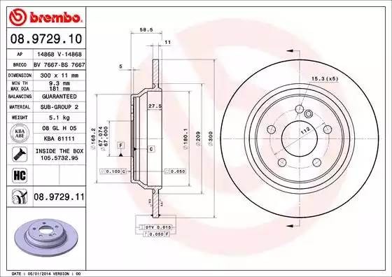 08972911 BREMBO Тормозной  диск