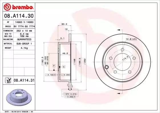 08A11431 BREMBO Тормозной  диск