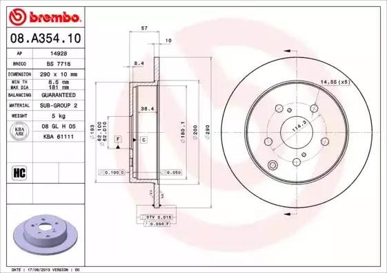 08A35410 BREMBO Тормозной  диск