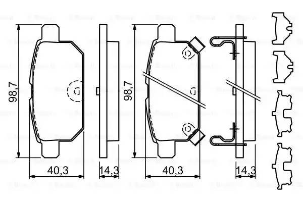 0986494931 BOSCH Комплект  тормозных  колодок
