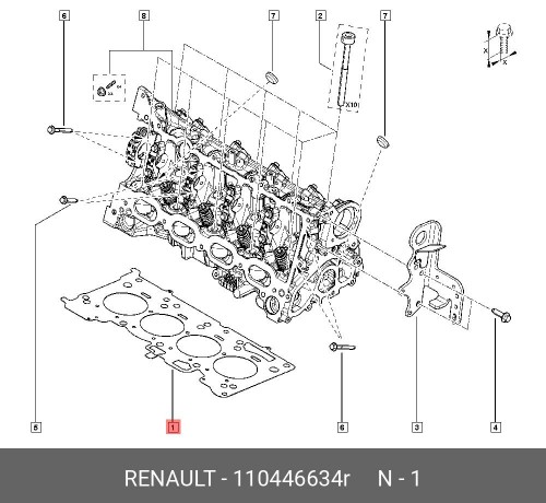 110446634R RENAULT Прокладка ГБЦ H5H