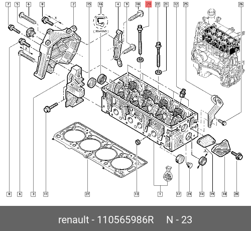 110565986R RENAULT БОЛТ М8
