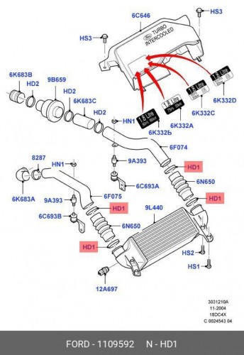 1109592 FORD Хомут шланга интеркулера 40-60мм
