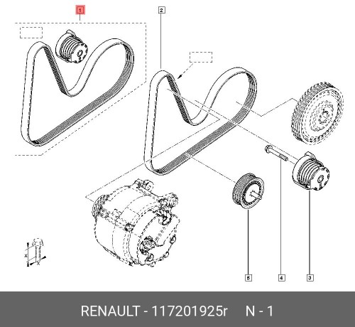 117201925R RENAULT К-Т РЕМНЯ ГЕНЕРАТОРА