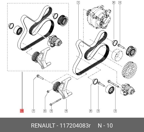 117204083R RENAULT Поликлиновой  ременный  комплект