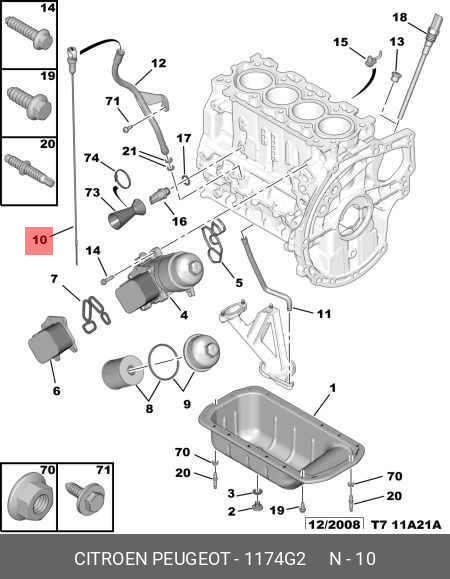 1174G2 PEUGEOT / CITROEN Щуп масляный B9