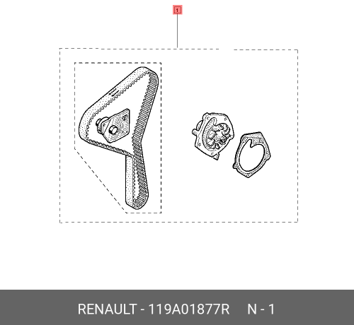 119A01877R RENAULT Водяной  насос  +  комплект  зубчатого  ремня