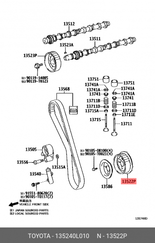 135240L010 TOYOTA / LEXUS Шестерня коленвала