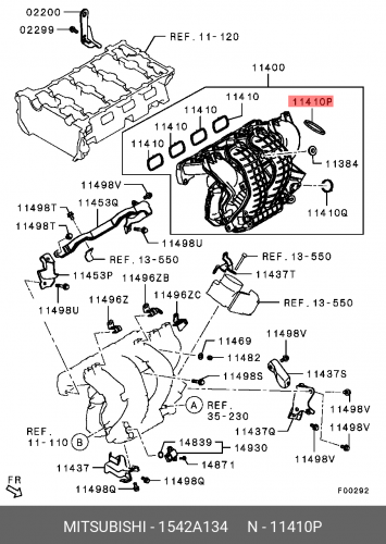 1542A134 MITSUBISHI Прокладка впускного коллектора