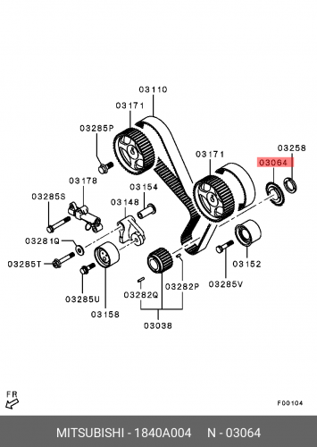 1840A004 MITSUBISHI Фланец шестерни коленвала