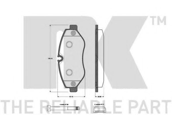 223362 NK КОЛОДКИ ТОPМОЗНЫЕ ДИСКОВЫЕ К-Т