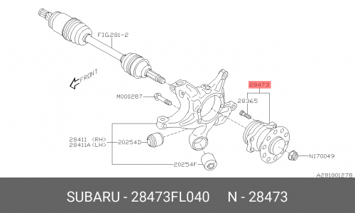 28473FL040 SUBARU Ступица задняя