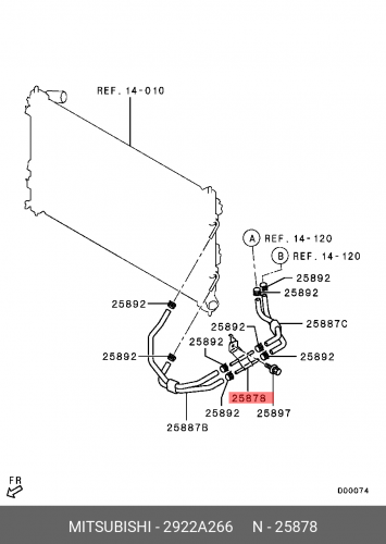 2922A266 MITSUBISHI Трубка магистрали охлаждения масла