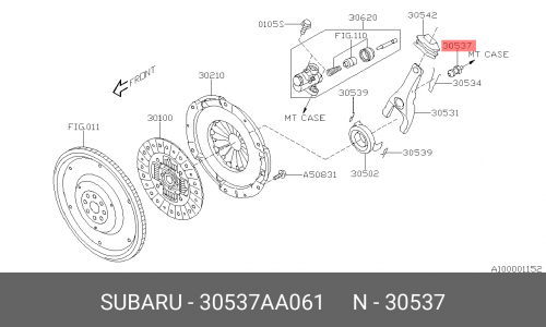 30537AA061 SUBARU Болт регулировки вилки сцепления