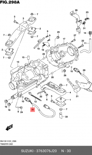 3763076J20 SUZUKI Датчик включения полного привода