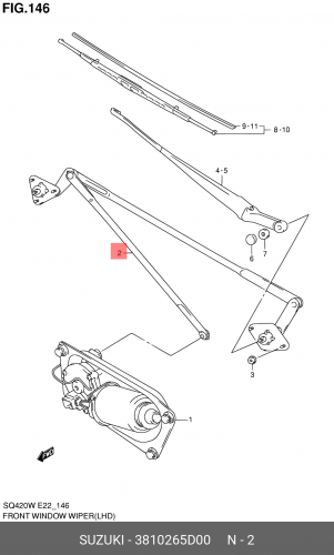 3810265D00 SUZUKI Трапеция стеклоочистителя