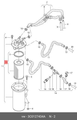 3C0127434A VAG Фильтр топливный