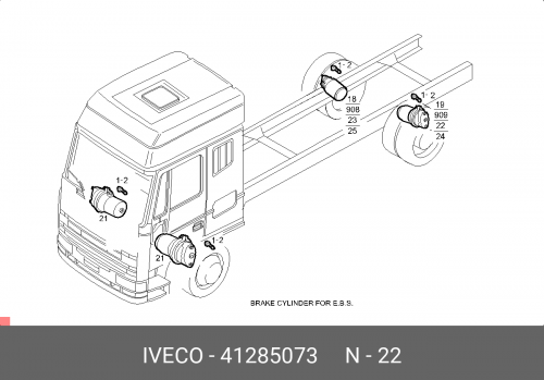 41285073 IVECO Энергоаккумулятор IVECO EuroCargo задний левый (дисковый тормоз)
