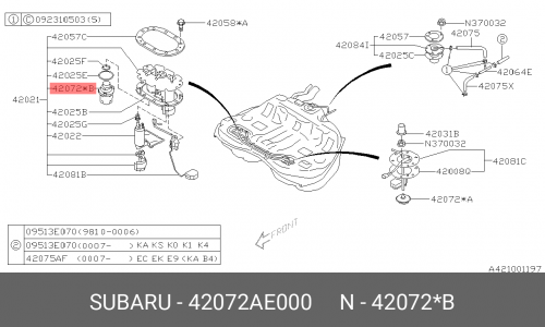42072AE000 SUBARU Фильтр топливный