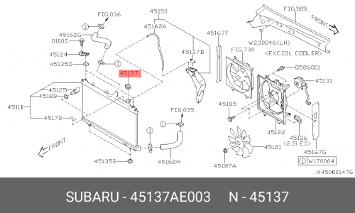 45137AE003 SUBARU Крышка радиатора