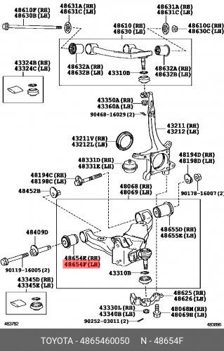 4865460050 TOYOTA / LEXUS Сайлентблок переднего нижнего рычага (передний)