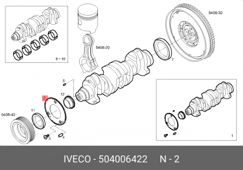 504006422 IVECO Шестерня считывания оборотов коленвала Ducato Rus 2.3