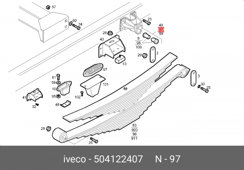 504122407 IVECO Кронштейн рессоры