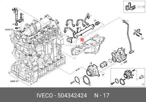 504342424 IVECO Рампа топливная- новая