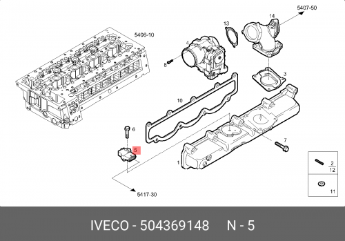 504369148 IVECO Датчик  давления  надува  Ивеко  Дейли  504245257  5043