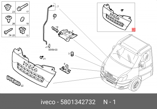 5801342732 IVECO Решетка радиатора Iveco Daily 