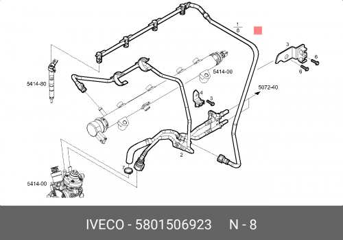 5801506923 IVECO Трубка топл. обратки