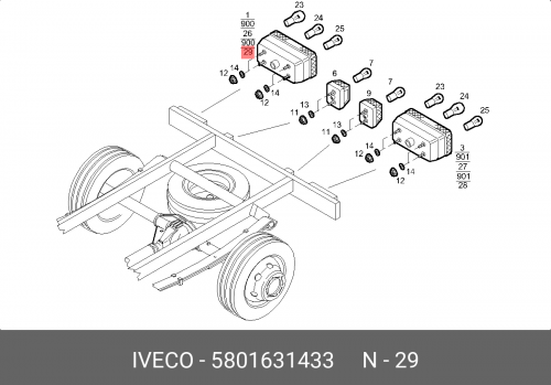 5801631433 IVECO Фонарь задний Iveco Daily 06-18 правый 
